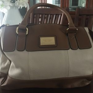 Tignanello tan and ivory bag